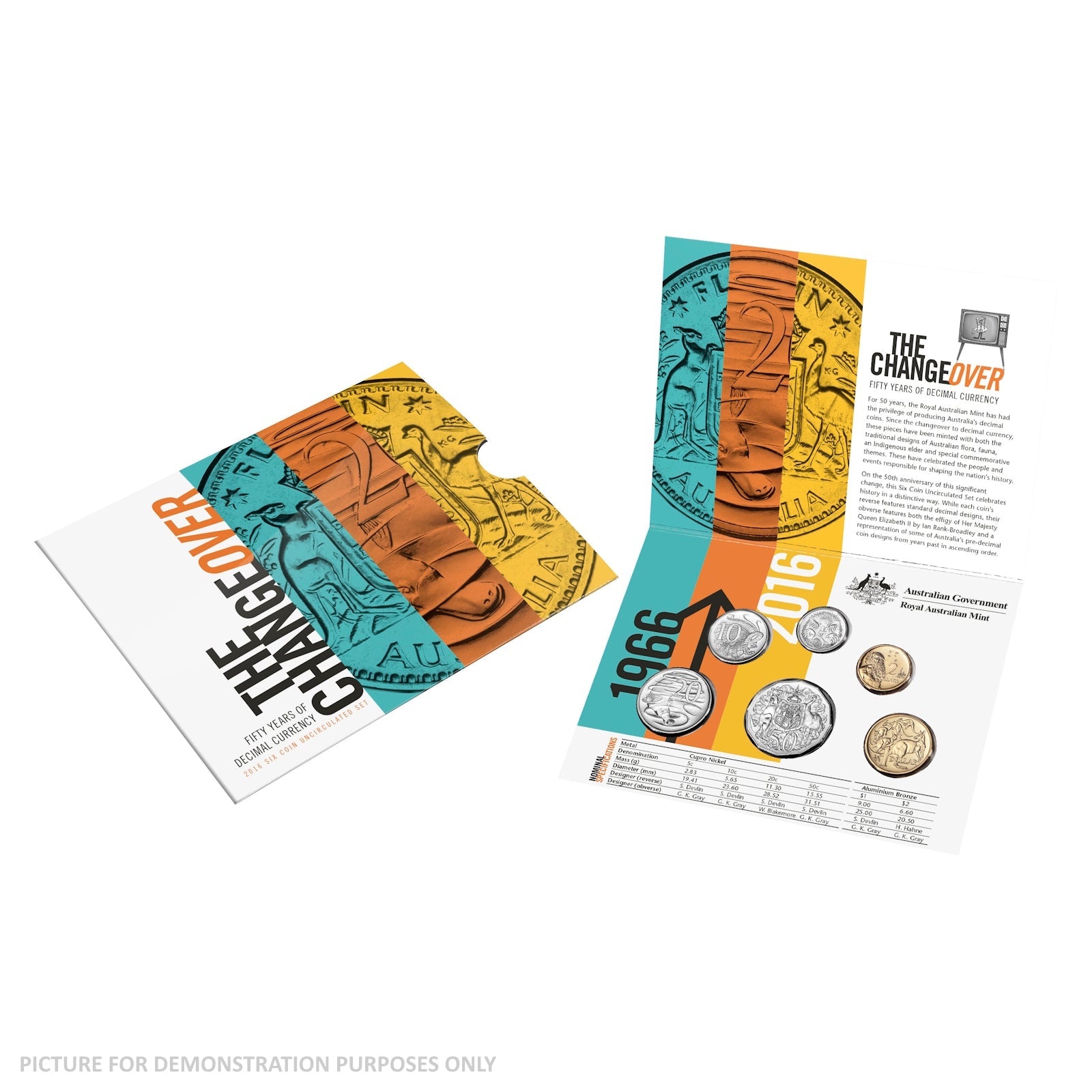 2016 Six Coin Uncirculated Year Set - The Change Over 50 Years of Decimal Currency